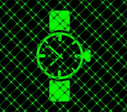 Watch,clock. Flat modern web button and space for your text. Stock Illustration