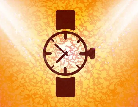 Watch,clock. Flat modern web button and space for your text. 스톡 일러스트