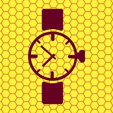 Watch,clock. Flat modern web button and space for your text. Stock Illustration