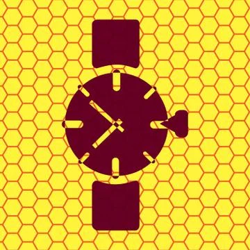 Watch,clock. Flat modern web button and space for your text. 스톡 일러스트