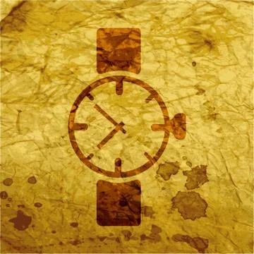 Watch,clock. Flat modern web button and space for your text. 스톡 일러스트