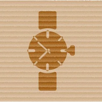 Watch,clock. Flat modern web button and space for your text. Stock Illustration