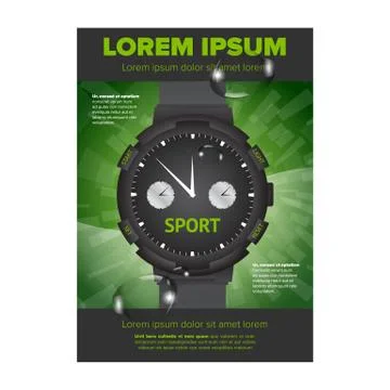 Watches flayer design Stock Illustration