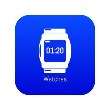 Watches icon blue vector Illustrazione stock
