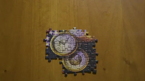 The watches puzzle stop motion Stock Footage 231287658