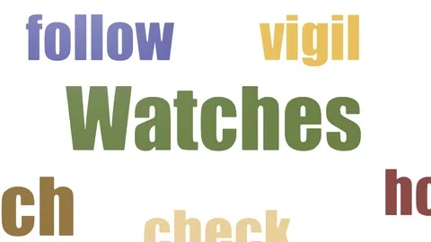 Watches Tag Cloud Animated Isolated On White Stock Footage 103098684