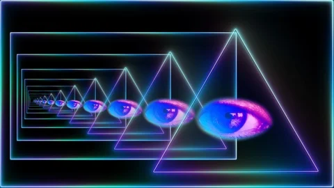 Watchful Eyes Prism Refraction Loop Background Stock Footage 122076937