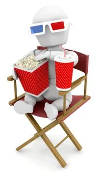 Watching 3D films Stock Illustration