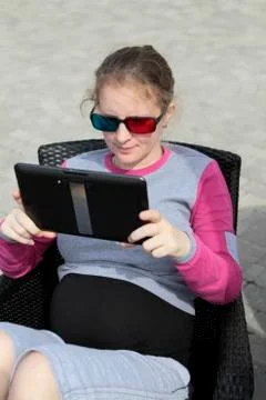 Watching 3d pad Stock Photos