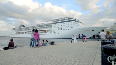 Watching a big ship. Stock Footage 72493110