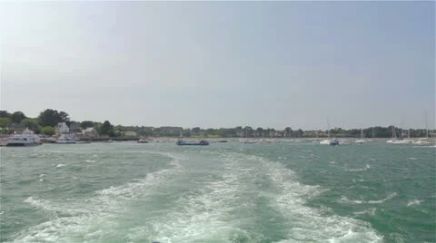 Watching boat traces Stock Footage 27135277
