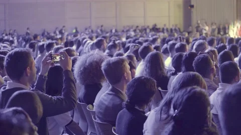 Watching crowd at the conference Stock-Footage 133772065