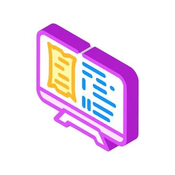 Watching documentary isometric icon vector illustration イラスト素材