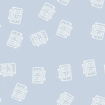 Watching documentary line vector seamless pattern Stock Illustration