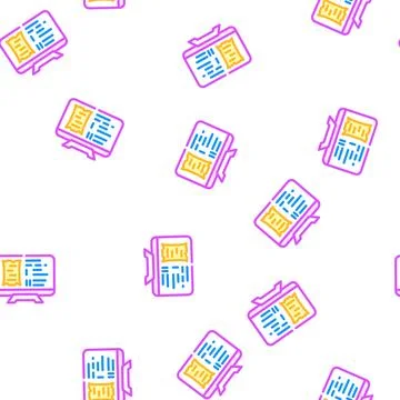 Watching documentary vector seamless pattern Stock Illustration