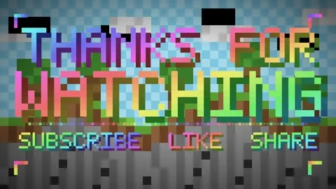 Watching End Screen Animation Pixel Art Thanks for Watching Message Stockbeeldmateriaal 332695351