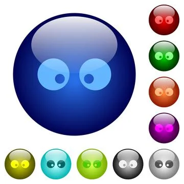 Watching eyes solid color glass buttons Stock Illustration