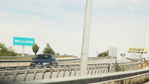 Watching the fields and the sky from the car window. Stock Footage 165370980