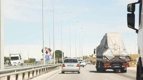 Watching the fields and the sky from the car window. Stock Footage 165373689