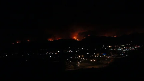 Watching the fire from afar Stock Footage 109204443