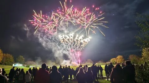 Watching fireworks Stock Photos