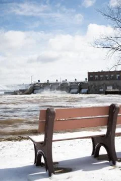Watching the floodq Stock Photos