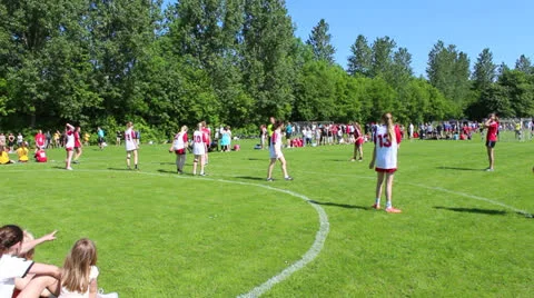 Watching the handball game Stock Footage 24578055