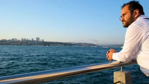 Watching istanbul bosphorus Stock Footage 228993889