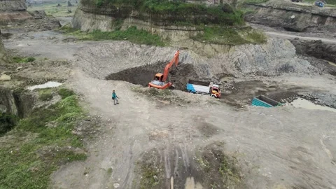 Watching Mining Activity Closely Stock Footage 147193011