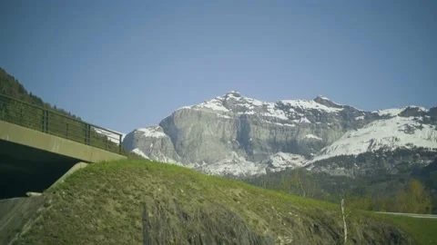 Watching the Mountains from the Car Stock Footage 142771029