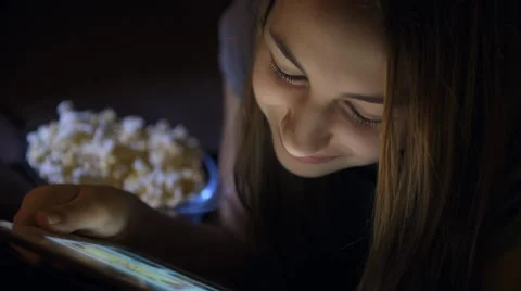 Watching a movie on digital tablet. Stock Footage 59162519