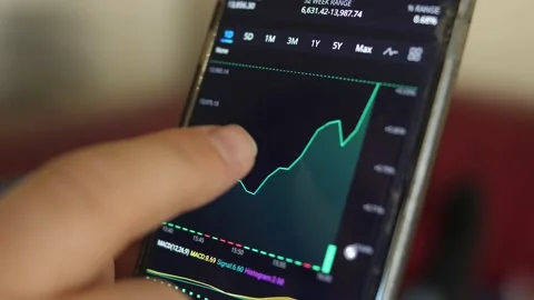 Watching the performances graph of the S&amp;P 500 index data Stock Footage 148198639
