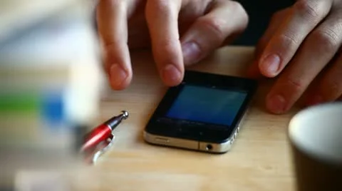 Watching photos on smartphone Stock Footage
