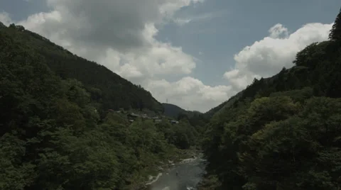 Watching river on a bridge 02, non color-graded 4K (3840x2160) Stock-Footage 39342013