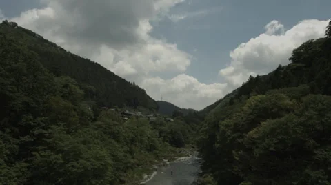 Watching river on a bridge 02, non color-graded Full HD (1920x1080) Video stock 39343454