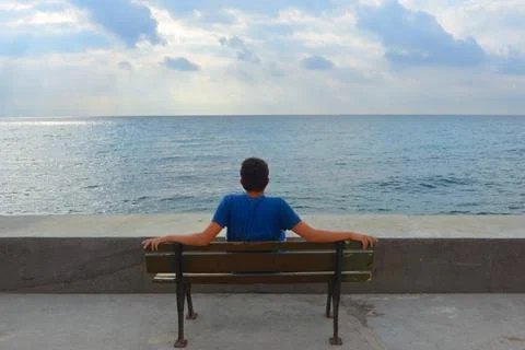 Watching the sea Stock Photos