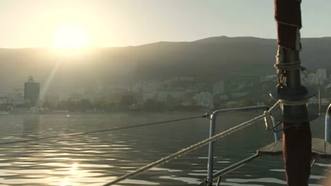 Watching sunset from the boat. Stock Footage 96404106