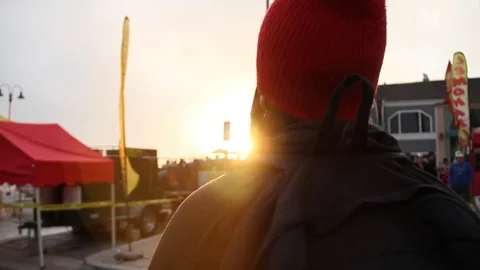 Watching the sunset Stock Footage 80277329