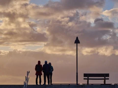 Watching the sunset Stock Photos
