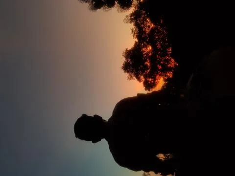 Watching the sunset Stock Photos