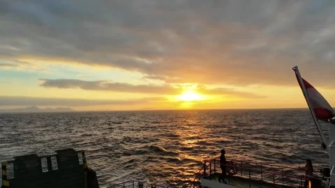 Watching sunset from ship deck, Aceh Indonesia. Video stock 321128384