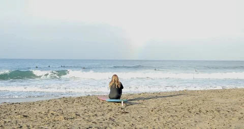 Watching Surfing Stock Footage 101894426