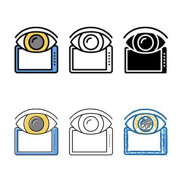 Watching on tablet styles screen color icon vector Stock Illustration