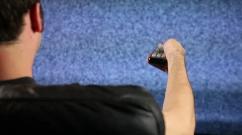 Watching Television Broken Static Stockbeeldmateriaal 65427751