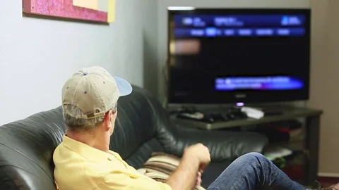 Watching Television Stock Footage 83289972