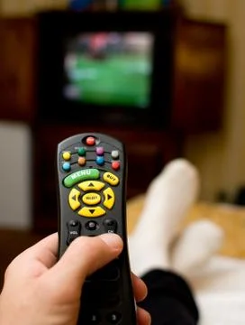 Watching television Stock Photos