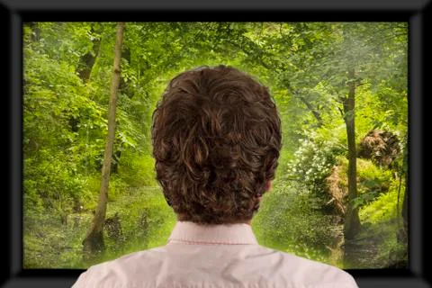 Watching Television Stock Photos