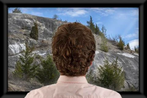 Watching Television Stock Photos