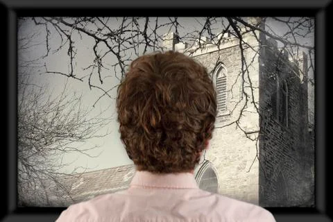 Watching Television Stock Photos