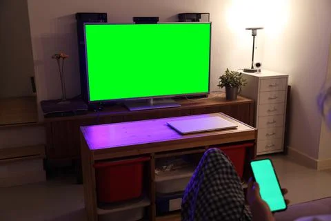 Watching Television Stock Photos